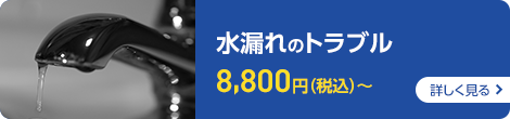 水漏れのトラブル　8,800円（税込）～